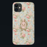 Shabby Chic Vintag rosa Rosen Floral Monogramm Case-Mate iPhone Hülle<br><div class="desc">Dieses elegante, Vintage Shabby Chic mit Blumenkohl, Viktorianischem Rosa und Rosen auf einem hellentinischen Ei-blauen Hintergrund, verleiht diesem Cover einen raffinierten und charmanten Look. Aus hochwertigen Materialien gefertigt, bietet es einen hervorragenden Schutz gegen Kratzer, Stoßfänger und täglichen Verschleiß. Personalisieren Sie es mit einem Monogramm für eine einmalige Touch und machen...</div>