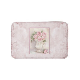 Shabby Chic Vintag rosa Rosen in Vase Badematte