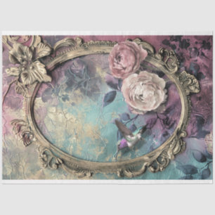 Shabby Chic, Vintage Barock, Kolibri-Kunst Seidenpapier