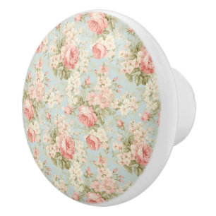 Shabby Chic Vintage Blumen Viktorianische Rosa Ros Keramikknauf