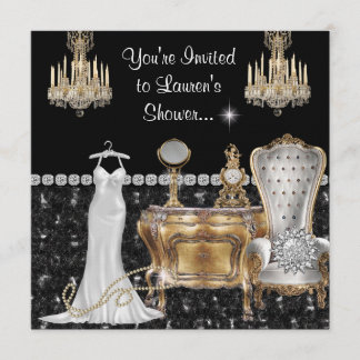 Shabby Chic Vintage Brautparty mit Glamour Einladung