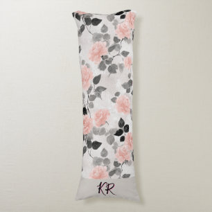 Shabby Chic Vintage Floral Rosa Rosen Monogramm Seitenschläferkissen