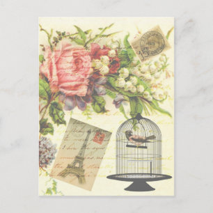 Shabby Chic Vintage-Kunst Paris Accessoires und Ge Postkarte