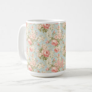 Shabby Chic Vintage Rosa Monogramm Kaffeetasse