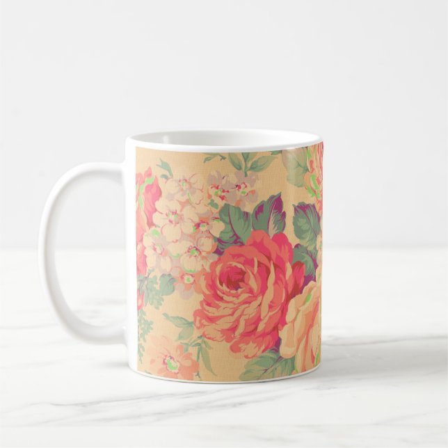 Shabby Chic Vintage Rose Bläschen Kaffeetasse (Links)