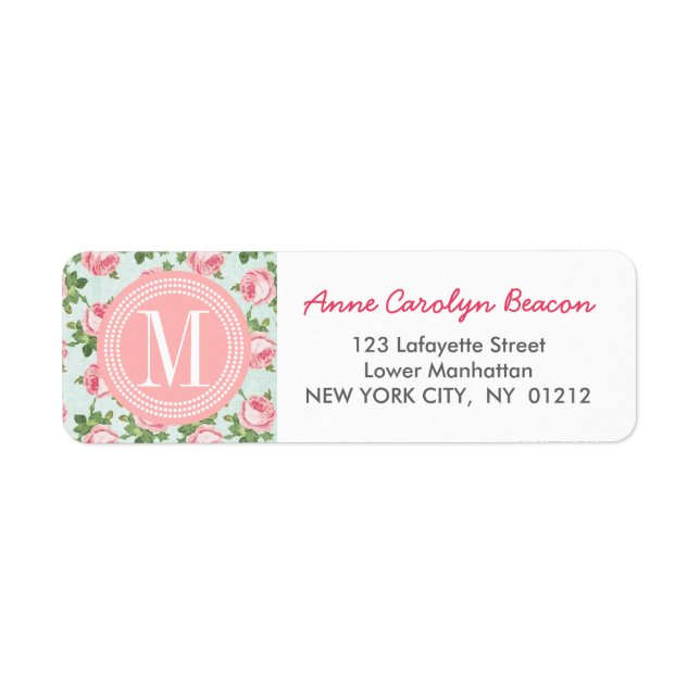 Shabby & Chic Vintage Rose Floral Personalisiert (Vorne)