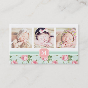 Shabby & Chic Vintage Rose Floral Personalisiert Visitenkarte