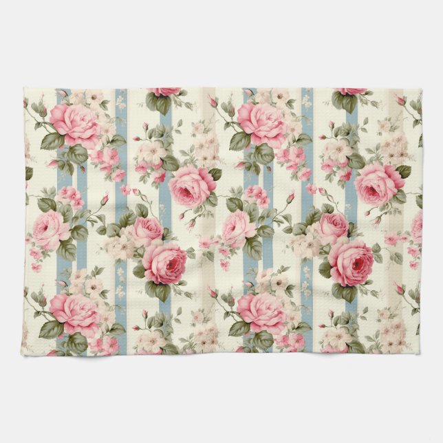 Shabby Chic Vintage Rose Geschirrtuch (Horizontal)