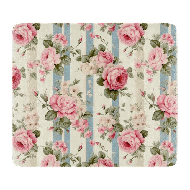 Shabby Chic Vintage Rose Schneidebrett (Vorderseite)