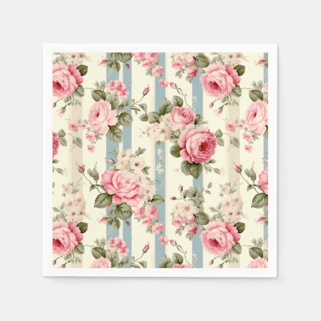 Shabby Chic Vintage Rose Serviette (Vorderseite)