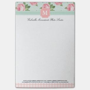 Shabby & Chic Vintage-Rosen-Blumenmuster personali Post-it Klebezettel