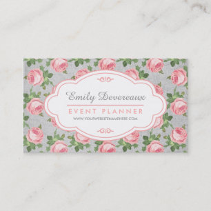 Shabby & Chic Vintage-Rosen-Blumenmuster personali Visitenkarte