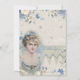 Shabby Chic Vintage Viktorianische Dame mit Blume Dankeskarte