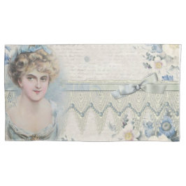 Shabby Chic Vintage Viktorianische Dame mit Blume Kissenbezug