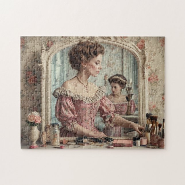 Shabby Chic Vintage viktorianische Frau Puzzle (Horizontal)