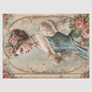 Shabby Chic Vintage Viktorianische Frau Seidenpapier