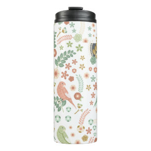 Shabby Chic Vögel & Zweige Thermosbecher