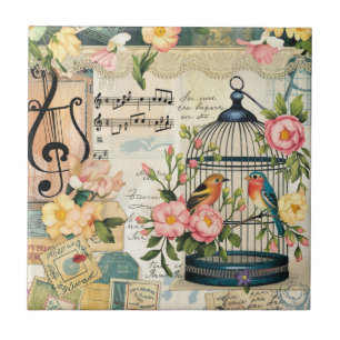 Shabby-Chic-Vogelkäfig-Keramikfliese Fliese
