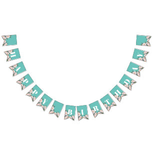 Shabby Chic Watercolor Pink Roses Ballerina Wimpelkette