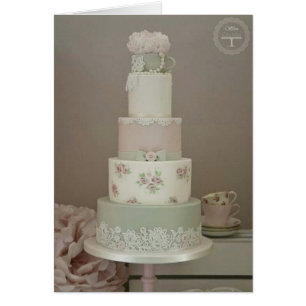 Shabby Chic Wedding Cake Card