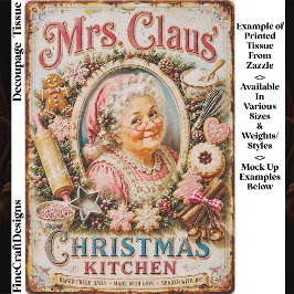 Shabby Chic Weihnachtsback-Schild FQ7 Decoupage Seidenpapier