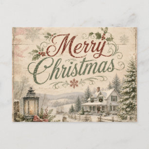 Shabby-Chic-Weihnachtspostkarte Feiertagspostkarte