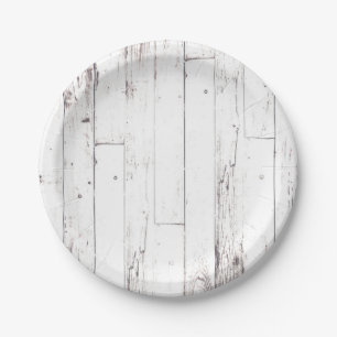 Shabby Chic Weiß Holz Rustikale Farmhouse-Party Pappteller