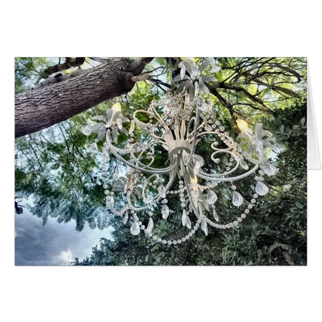 Shabby Chic White Crystal Chandelier (Vorderseite (Horizontal))
