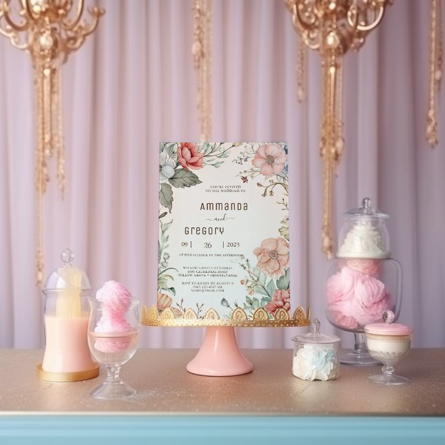 Shabby Chic Wildblume Einladung Hochzeit (Von Creator hochgeladen)