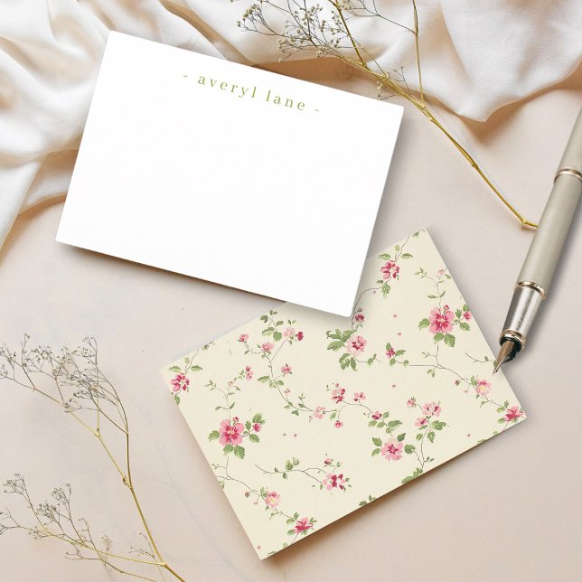 Shabby Chic Wildblume Personalisiert Stationery Mitteilungskarte (Von Creator hochgeladen)