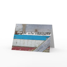 Shabby Chic Wood 55. Geburtstag