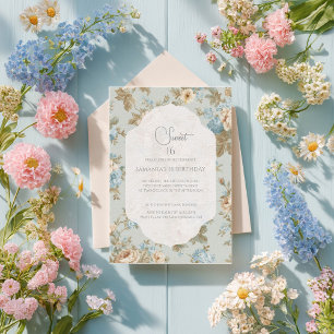 Shabby Chicen Geburtstag Einladung