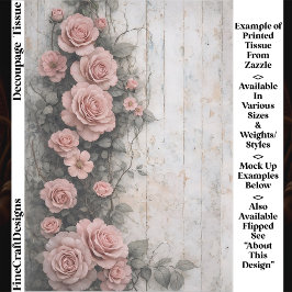 Shabby Climbing Pale Pink Roses FD9L Decoupage Seidenpapier