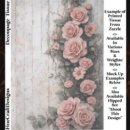 Shabby Climbing Pale Pink Roses FD9R Decoupage Seidenpapier