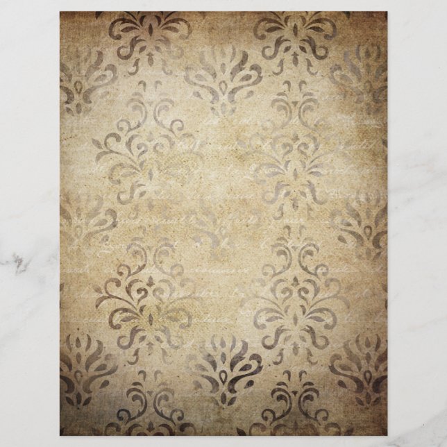 Shabby Damask Gemustertes Scrapbook (Vorderseite)