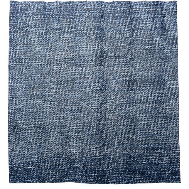 Shabby denim: blaue Jeans-Textur Duschvorhang (Vorderseite)