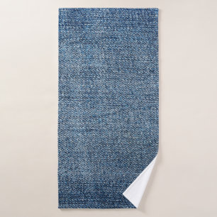 Shabby Denim Textur für Hintergrund. Blue Jeans Badehandtuch