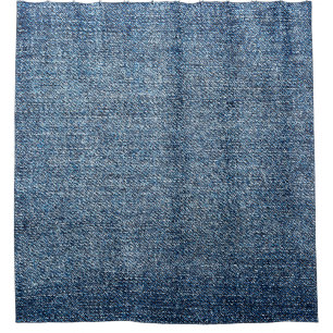 Shabby Denim Textur für Hintergrund. Blue Jeans Duschvorhang