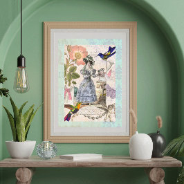 Shabby Elegance Vintag Fashion Collage Poster