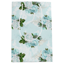 Shabby Floral Aqua Serie Design 1 Wrapping Paper Mittlere Geschenktüte