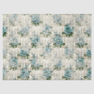 Shabby Floral Aqua Serie Design 2 Seidenpapier