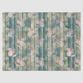 Shabby Floral Aqua Serie Design 6 Seidenpapier