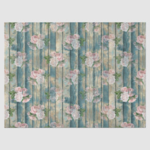 Shabby Floral Aqua Serie Design 6 Seidenpapier