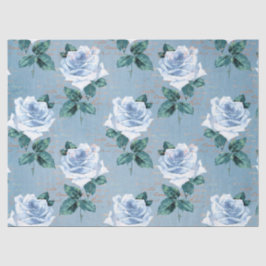 Shabby Floral Blue Serie Design 1 Seidenpapier