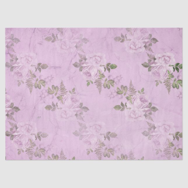 Shabby Floral Lila Series Design 10 Seidenpapier (Vorderseite)