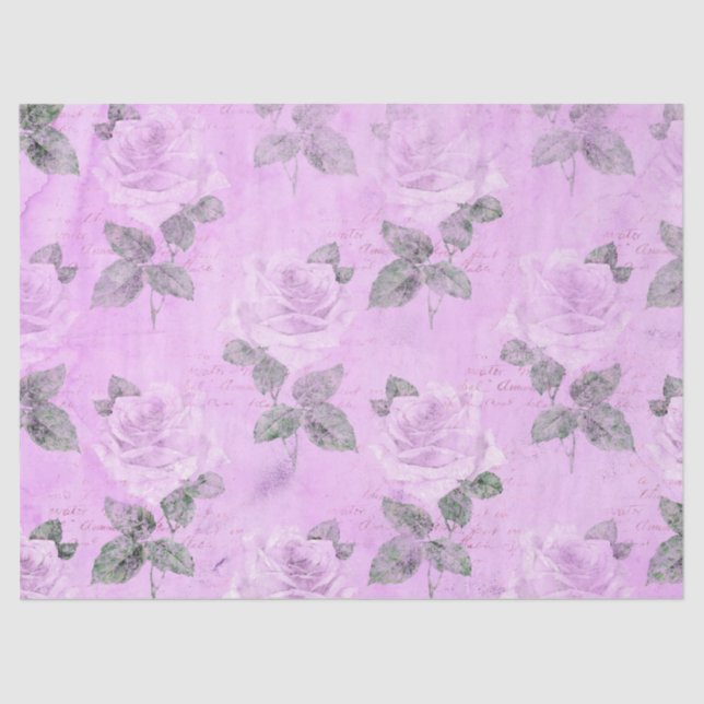 Shabby Floral Lila Series Design 5 Seidenpapier (Vorderseite)