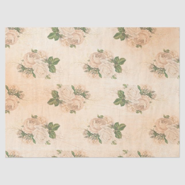 Shabby Floral Peach Serie Design 2 Seidenpapier (Vorderseite)