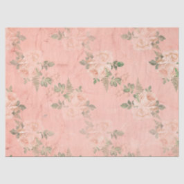 Shabby Floral Peach Serie Design 3 Seidenpapier