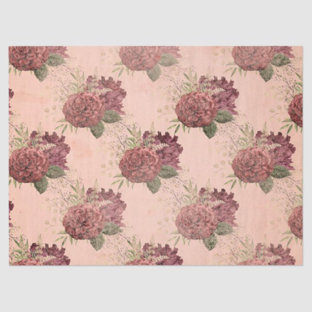 Shabby Floral Peach Series Design 11 Seidenpapier (Vorderseite)