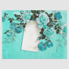 Shabby Floral Turquoise Series Design 3 Seidenpapier